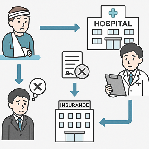 裁判での診療報酬請求に関するイメージイラスト